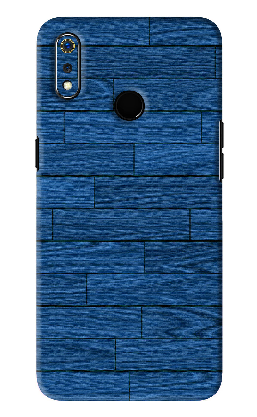 Blue Wooden Texture Realme 3 Back Skin Wrap