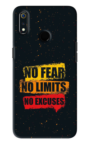 No Fear No Limits No Excuses Realme 3 Back Skin Wrap