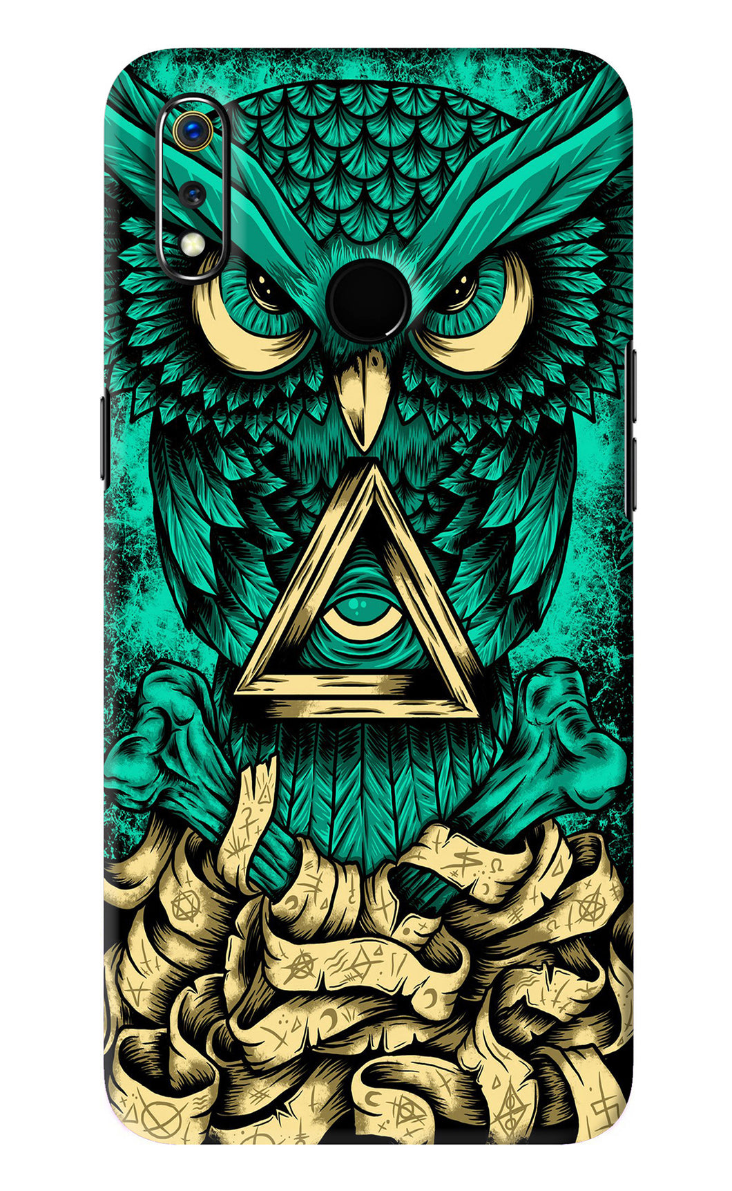 Green Owl Realme 3 Back Skin Wrap