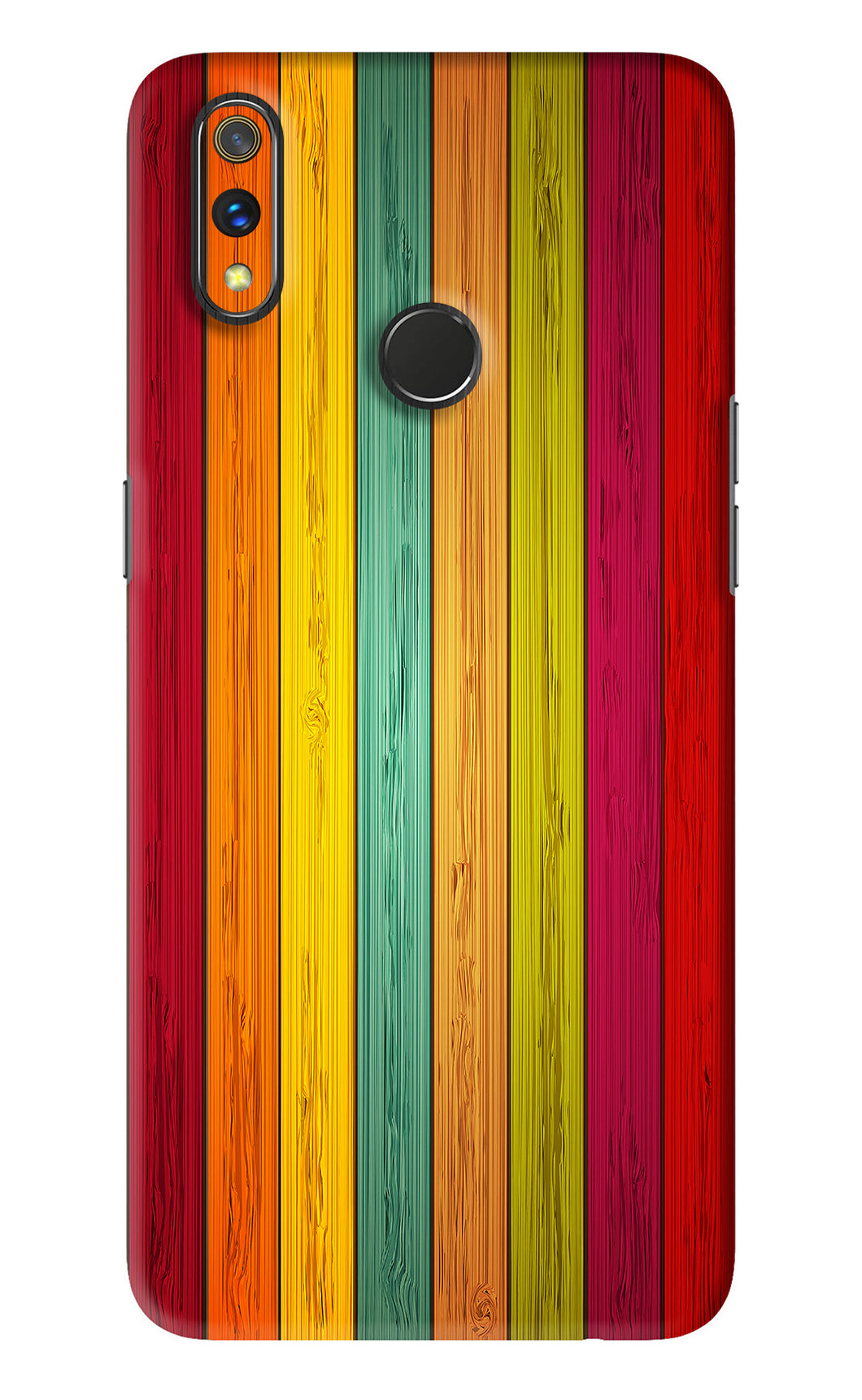 Multicolor Wooden Realme 3 Pro Back Skin Wrap