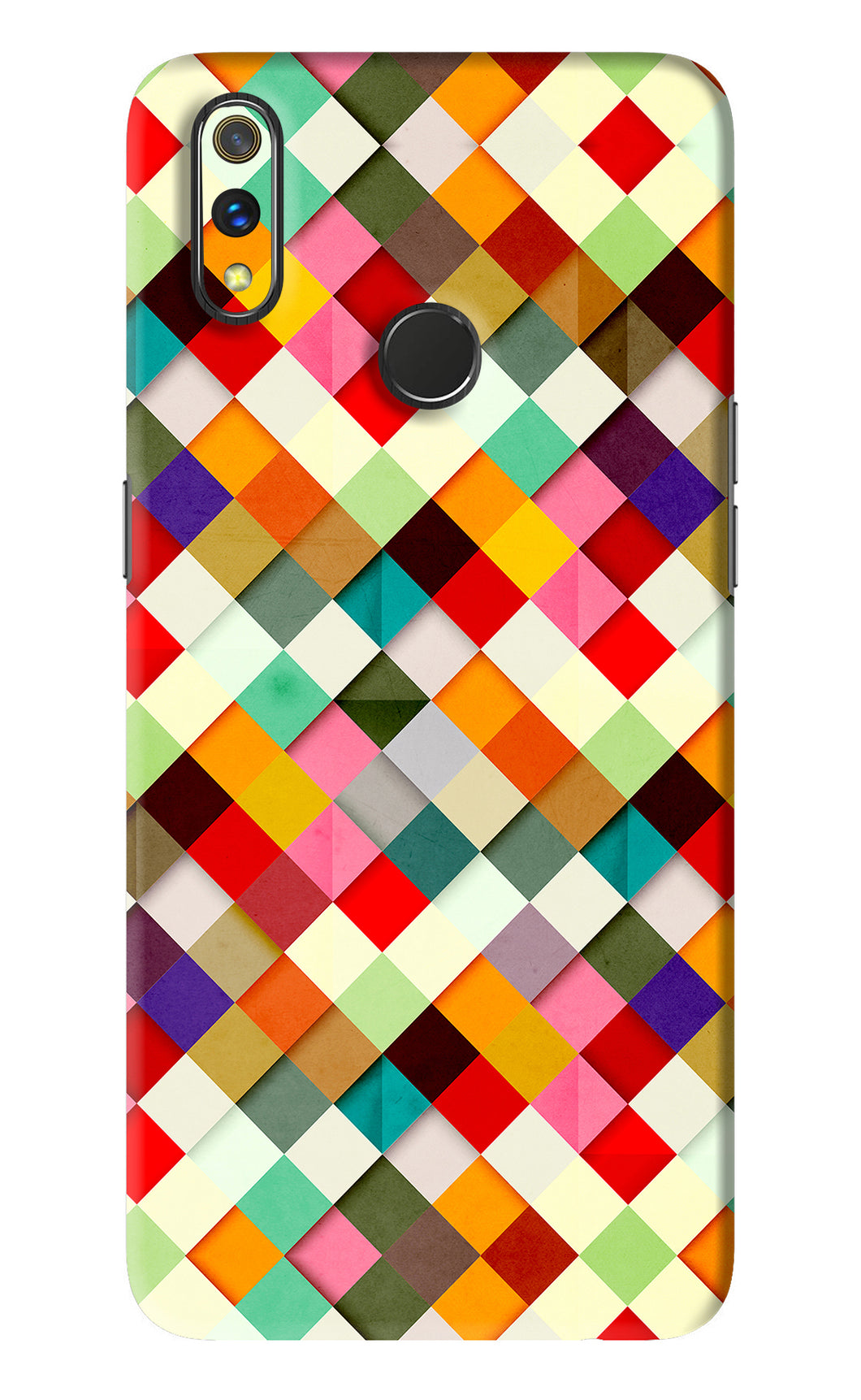 Geometric Abstract Colorful Realme 3 Pro Back Skin Wrap