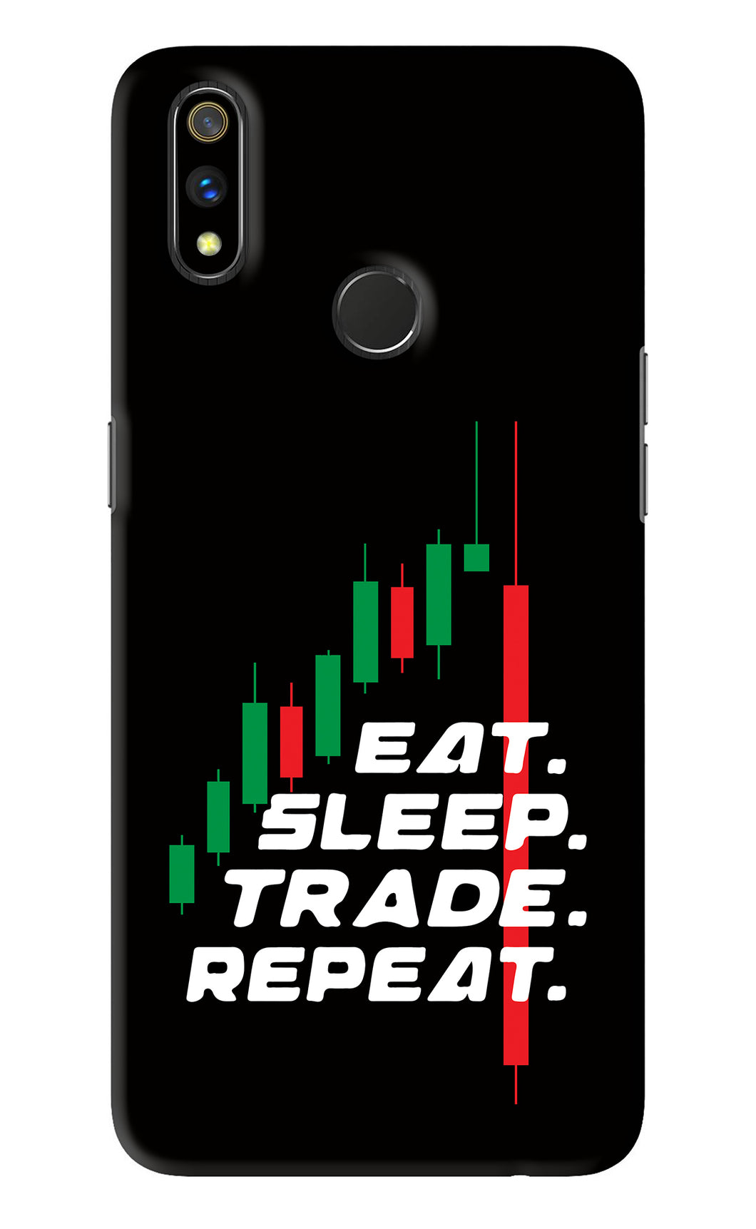 Eat Sleep Trade Repeat Realme 3 Pro Back Skin Wrap