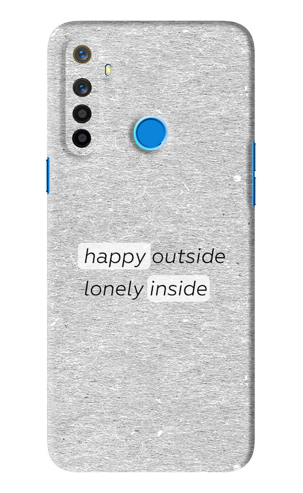 Happy Outside Lonely Inside Realme 5 Back Skin Wrap