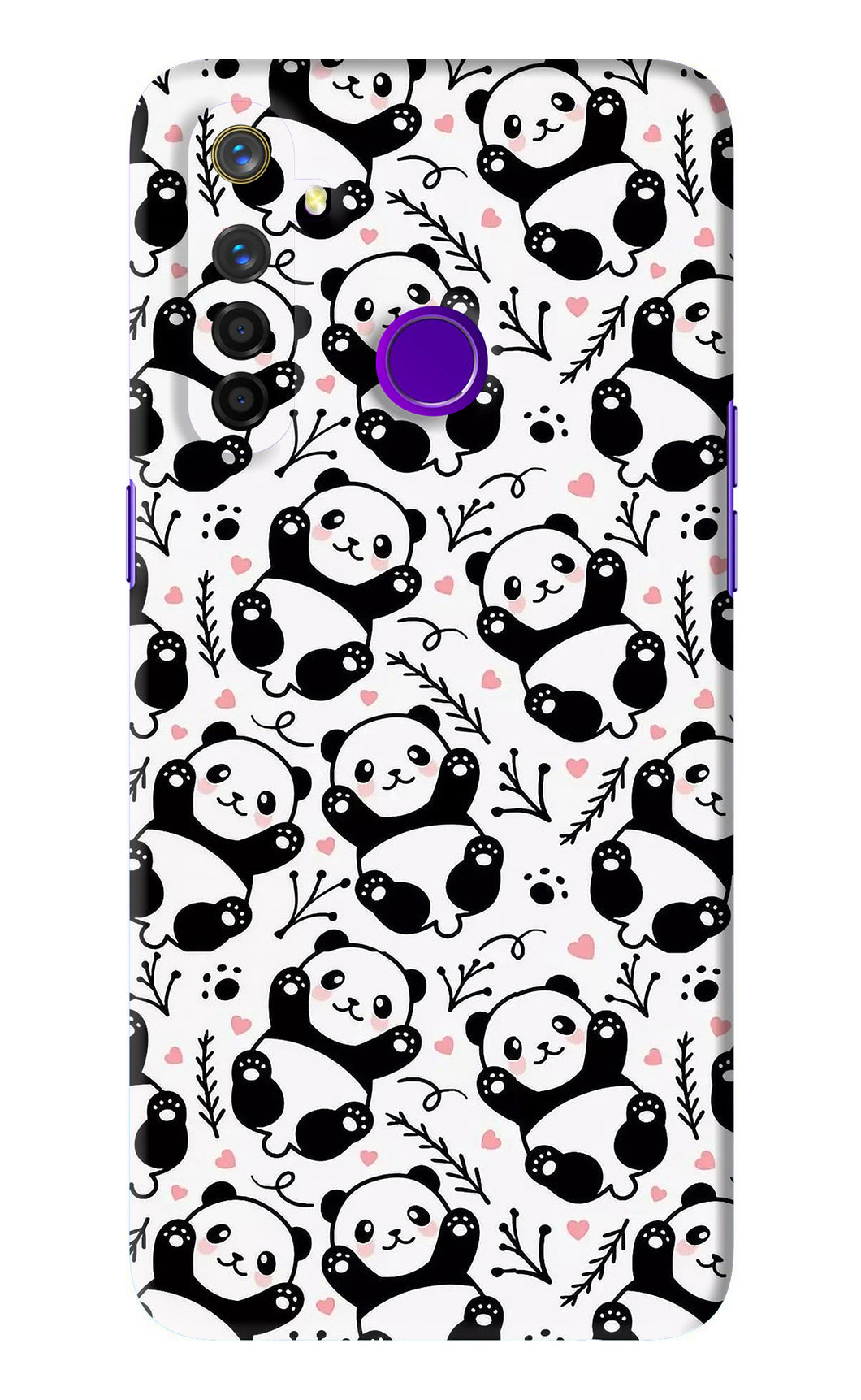 Cute Panda Realme 5 Pro Back Skin Wrap
