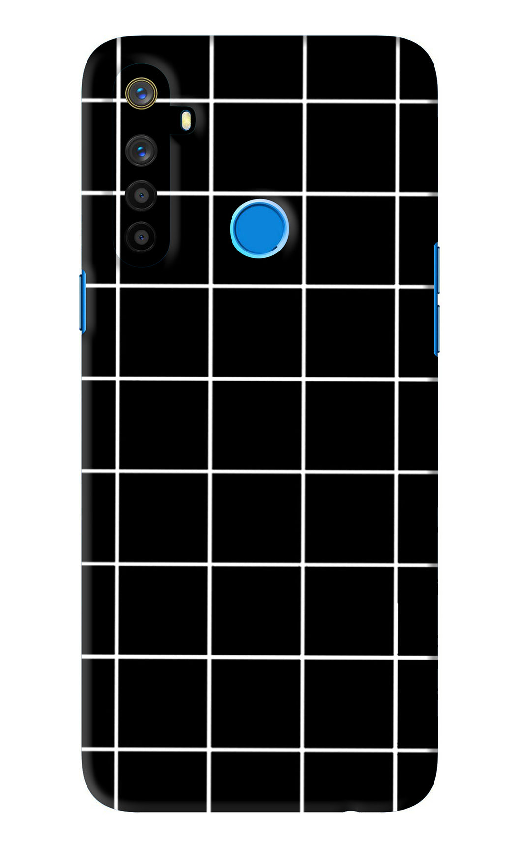 White Grid Realme 5i Back Skin Wrap