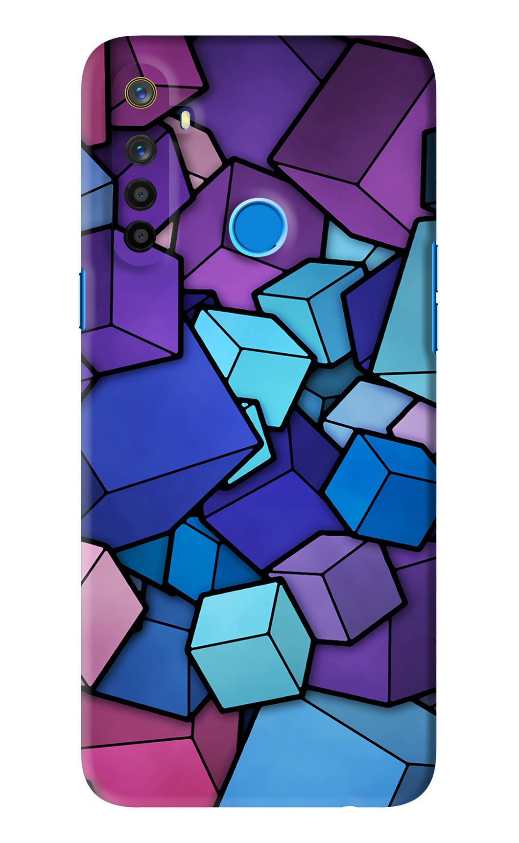 Cubic Abstract Realme 5i Back Skin Wrap