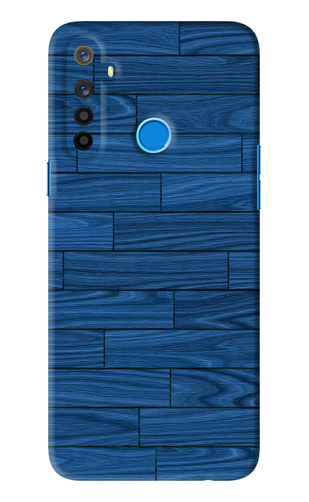 Blue Wooden Texture Realme 5i Back Skin Wrap