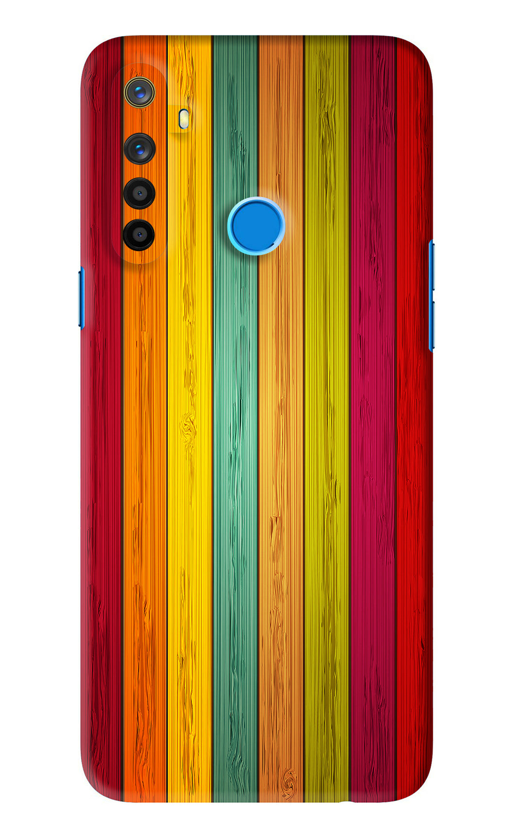 Multicolor Wooden Realme 5s Back Skin Wrap