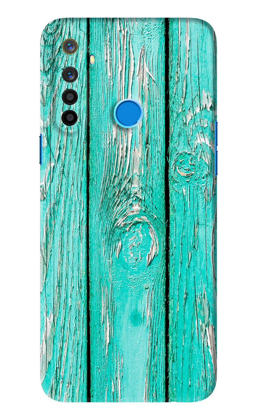 Blue Wood Realme 5s Back Skin Wrap