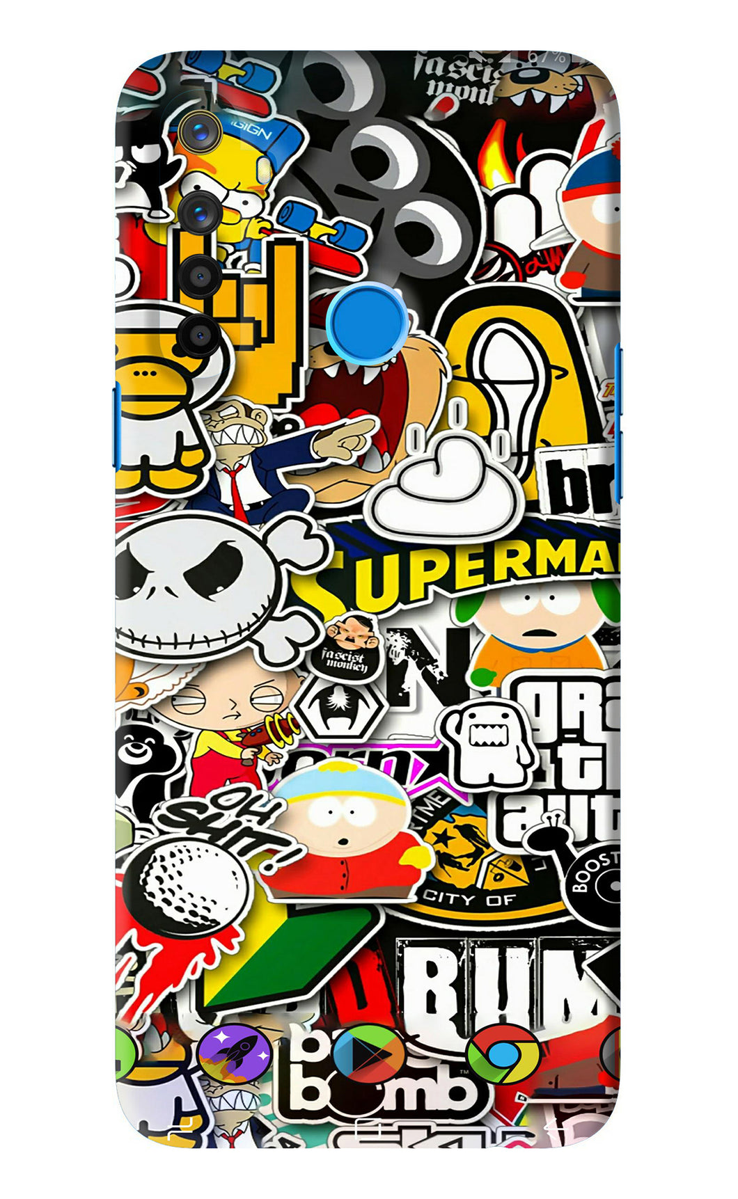 Sticker Bomb Realme 5s Back Skin Wrap