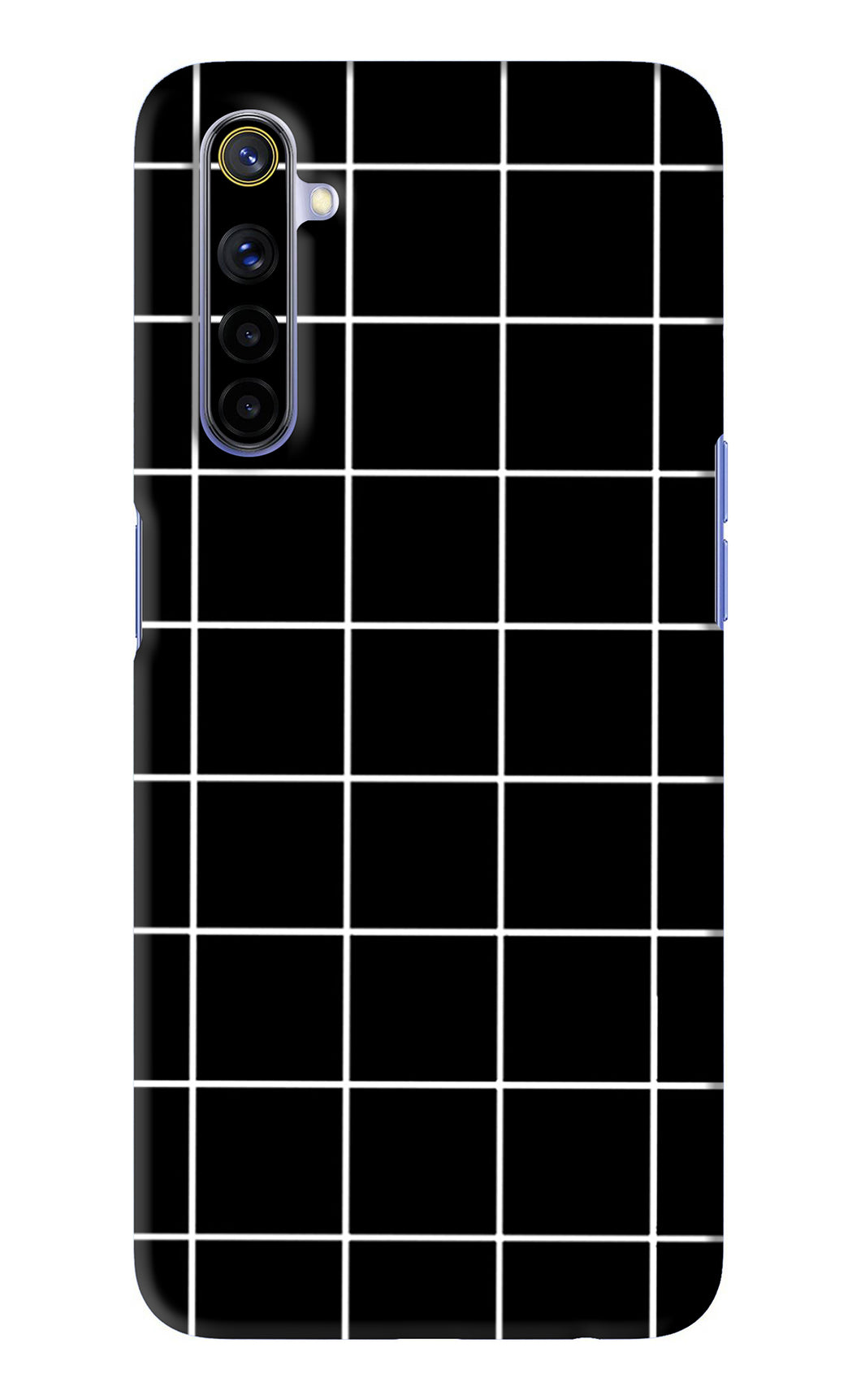 White Grid Realme 6i Back Skin Wrap