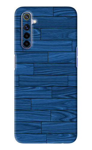 Blue Wooden Texture Realme 6i Back Skin Wrap