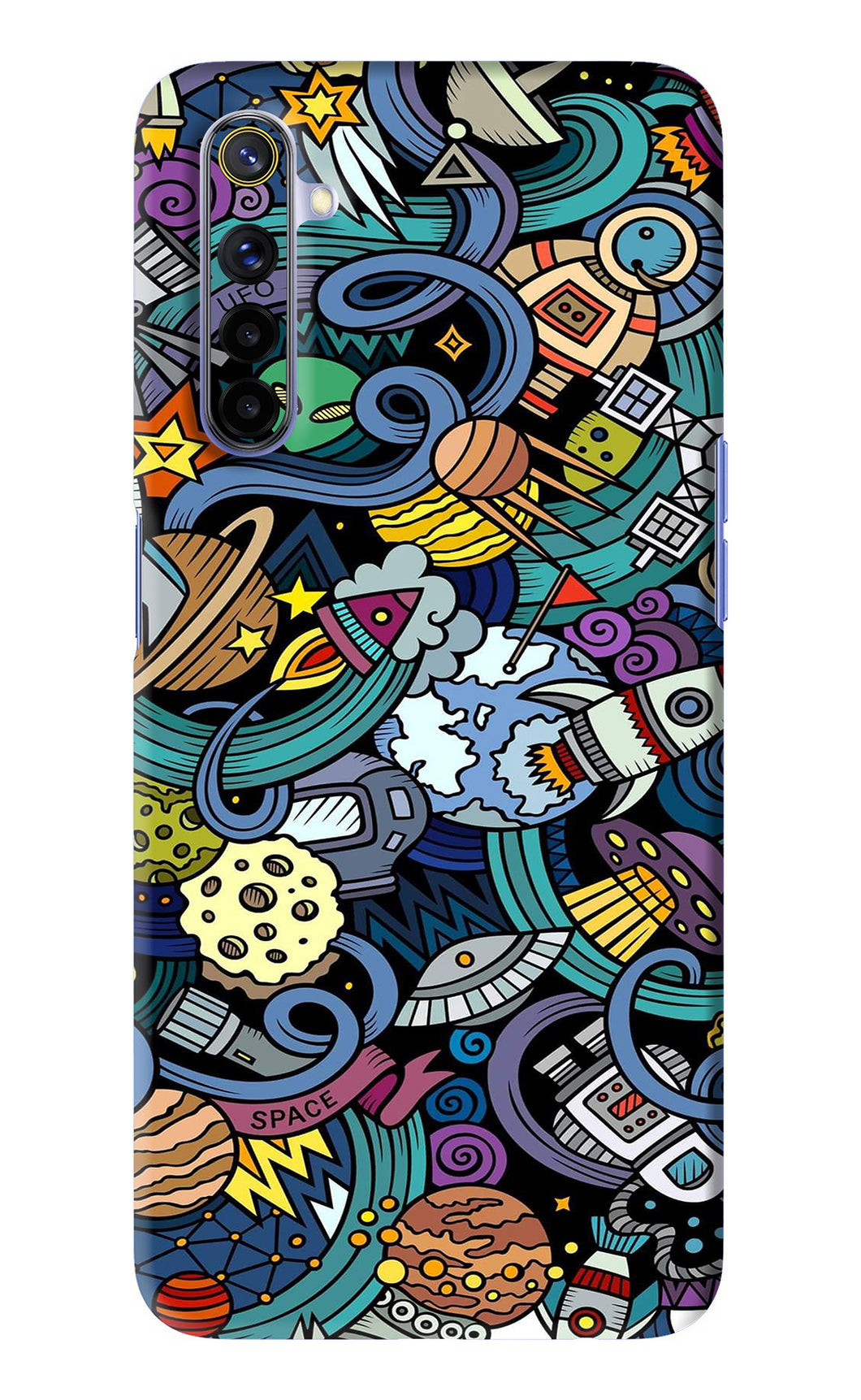 Space Abstract Realme 6i Back Skin Wrap
