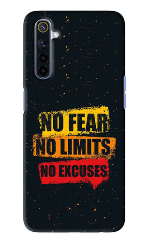 No Fear No Limits No Excuses Realme 6i Back Skin Wrap