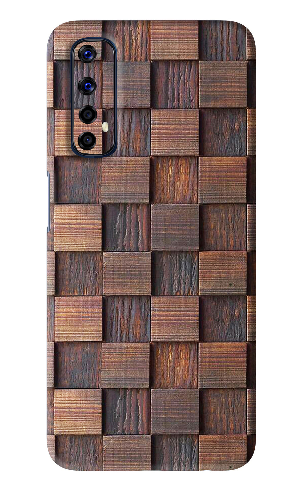 Wooden Cube Design Realme 7 Back Skin Wrap