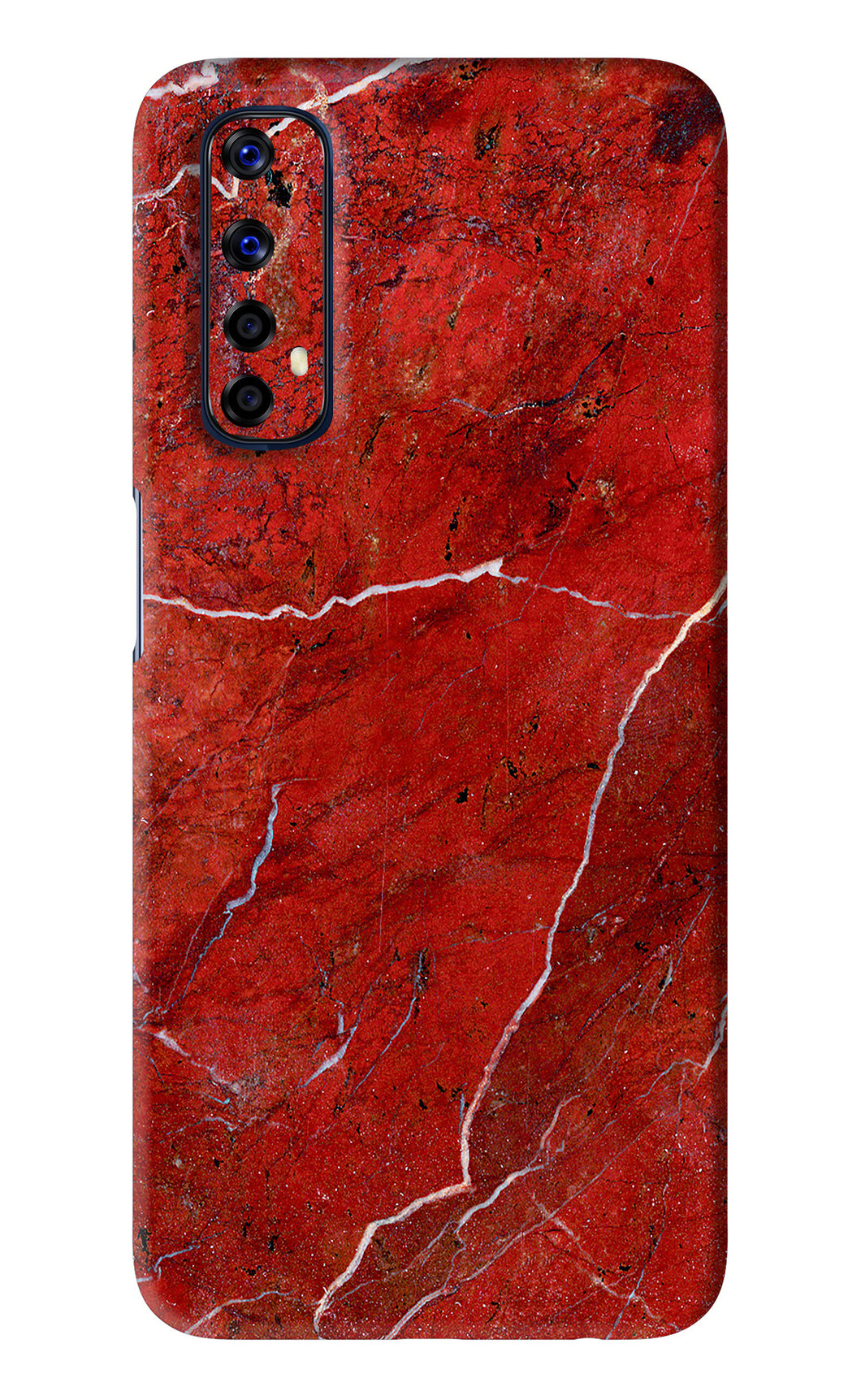 Red Marble Design Realme 7 Back Skin Wrap