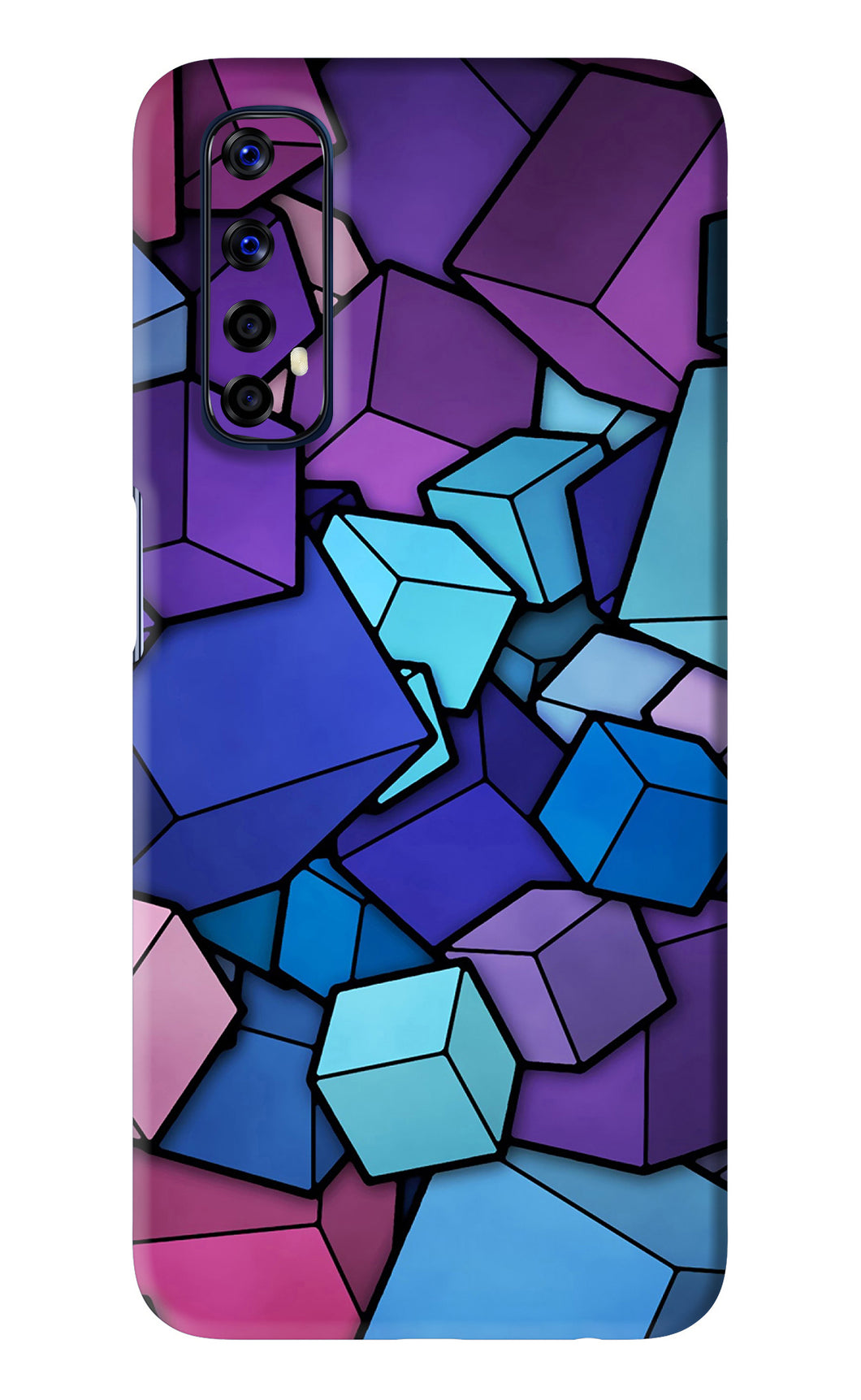 Cubic Abstract Realme 7 Back Skin Wrap