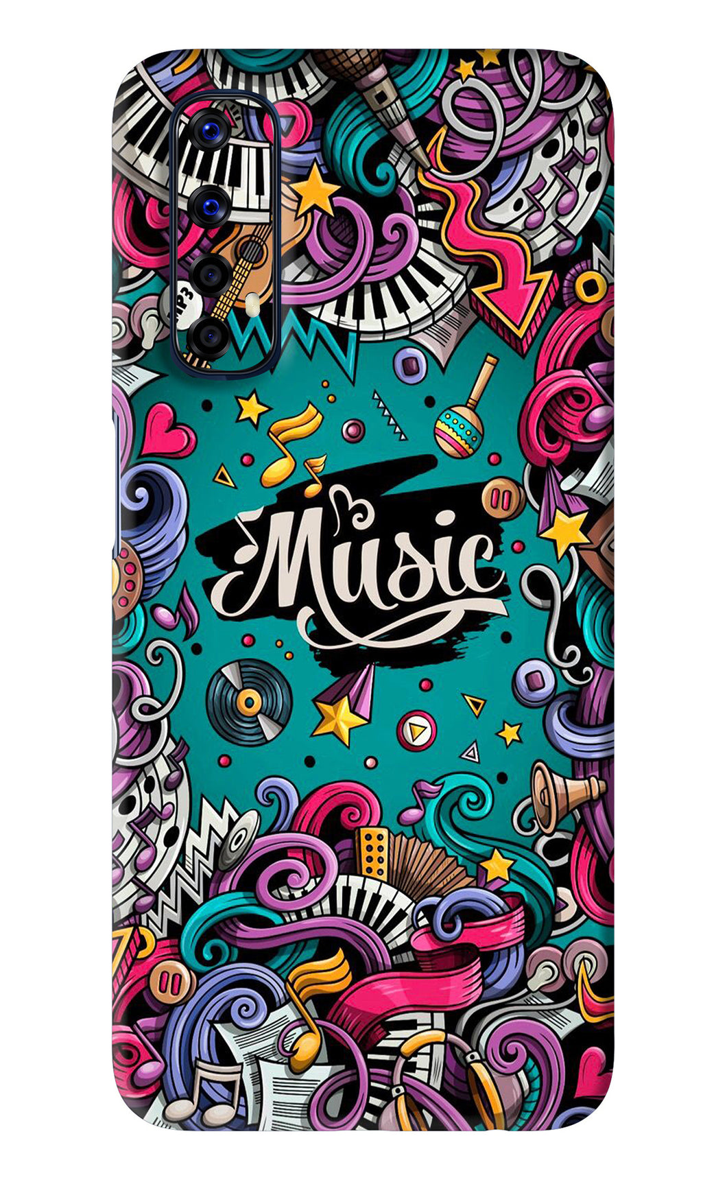 Music Graffiti Realme 7 Back Skin Wrap
