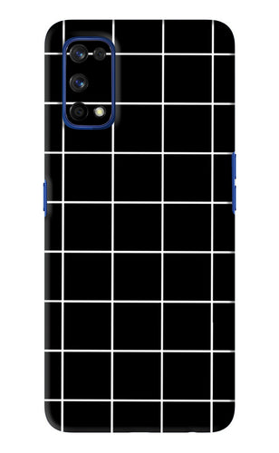 White Grid Realme 7 Pro Back Skin Wrap