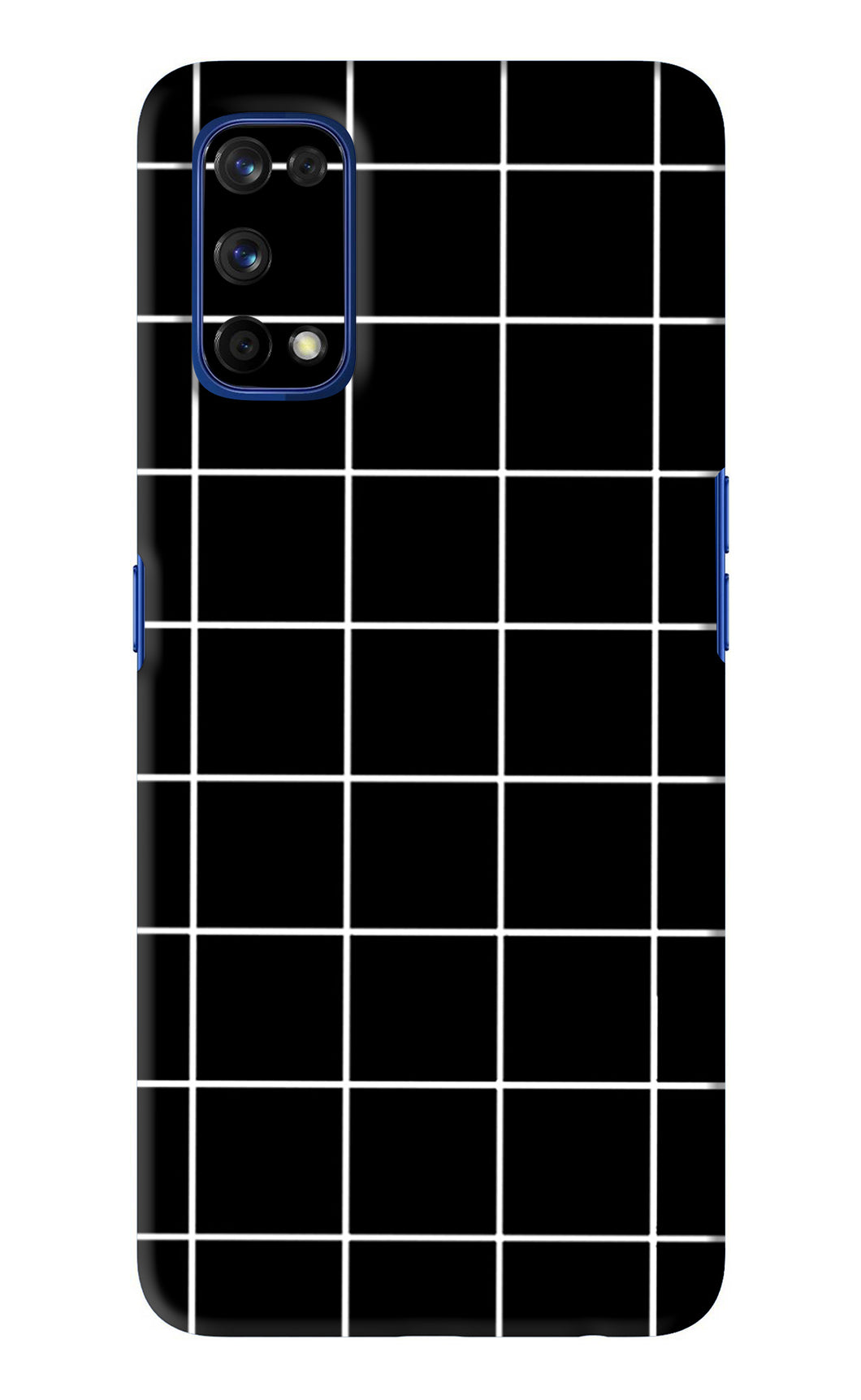 White Grid Realme 7 Pro Back Skin Wrap