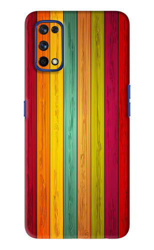 Multicolor Wooden Realme 7 Pro Back Skin Wrap