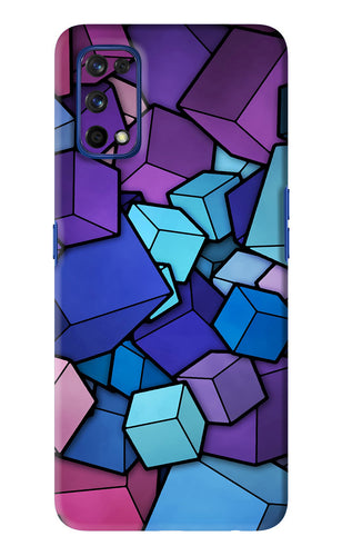 Cubic Abstract Realme 7 Pro Back Skin Wrap