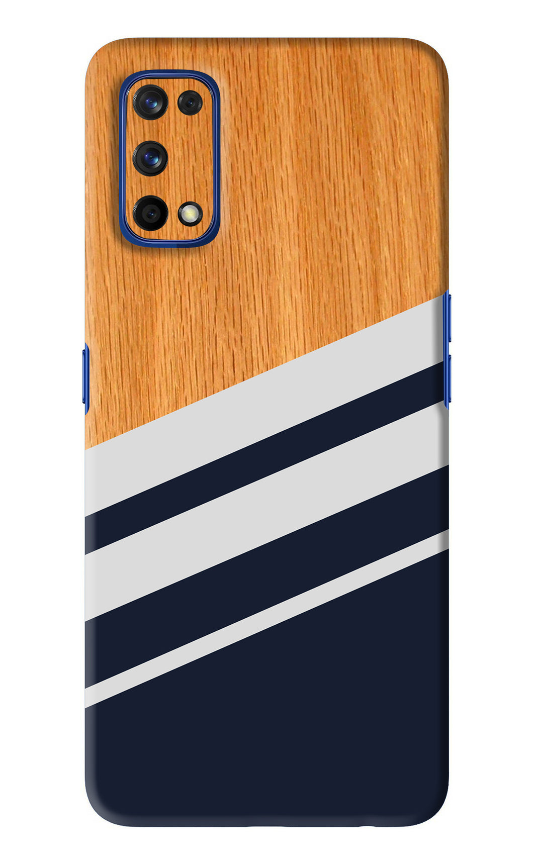 Black And White Wooden Realme 7 Pro Back Skin Wrap