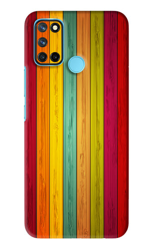 Multicolor Wooden Realme 7i Back Skin Wrap