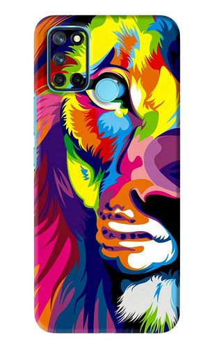Lion Half Face Realme 7i Back Skin Wrap
