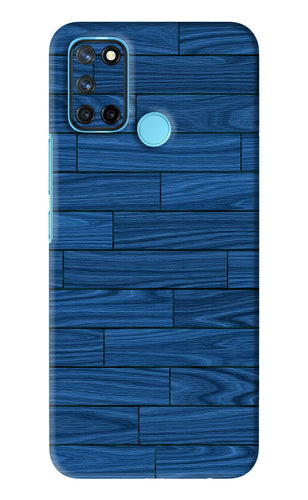 Blue Wooden Texture Realme 7i Back Skin Wrap