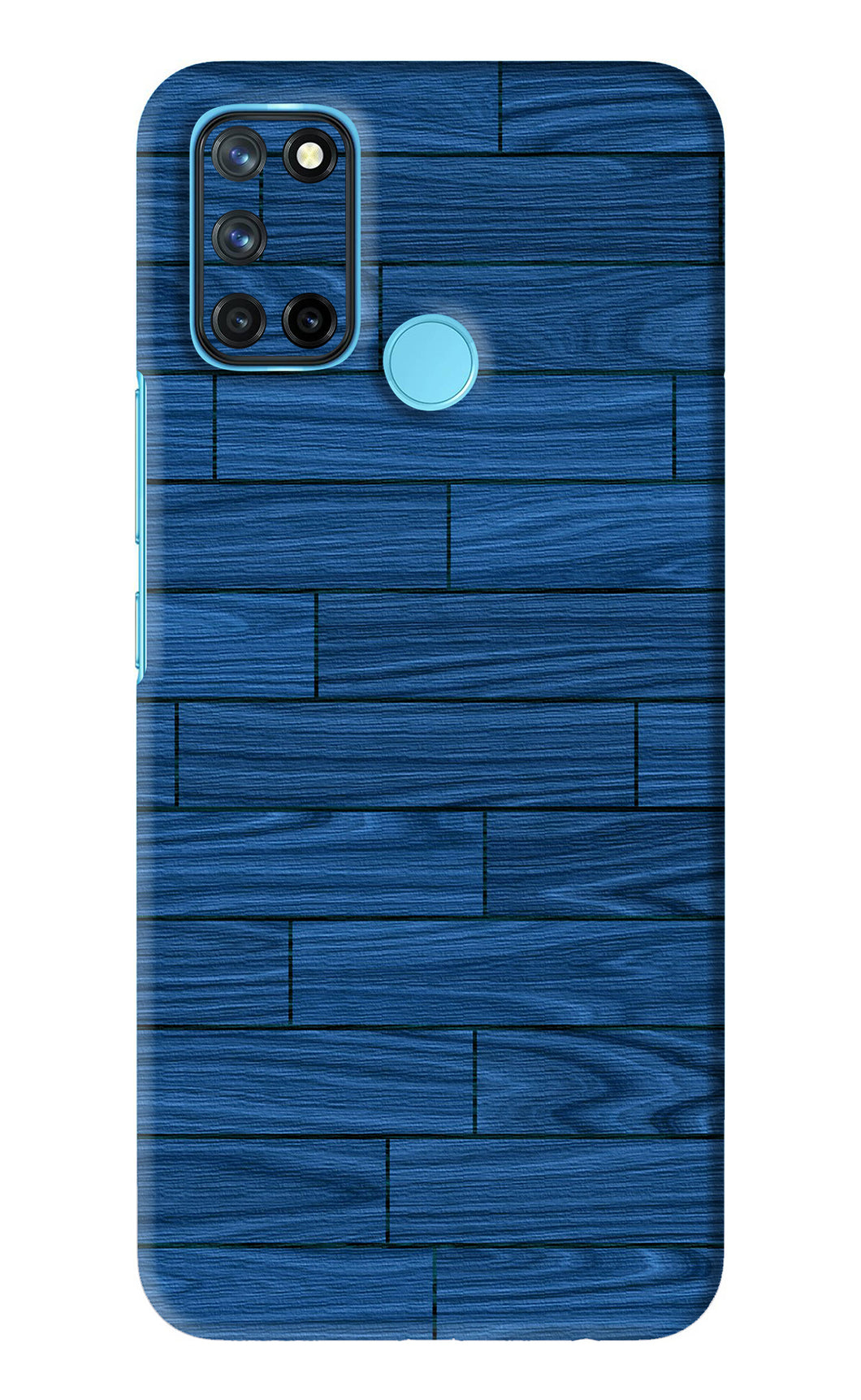 Blue Wooden Texture Realme 7i Back Skin Wrap