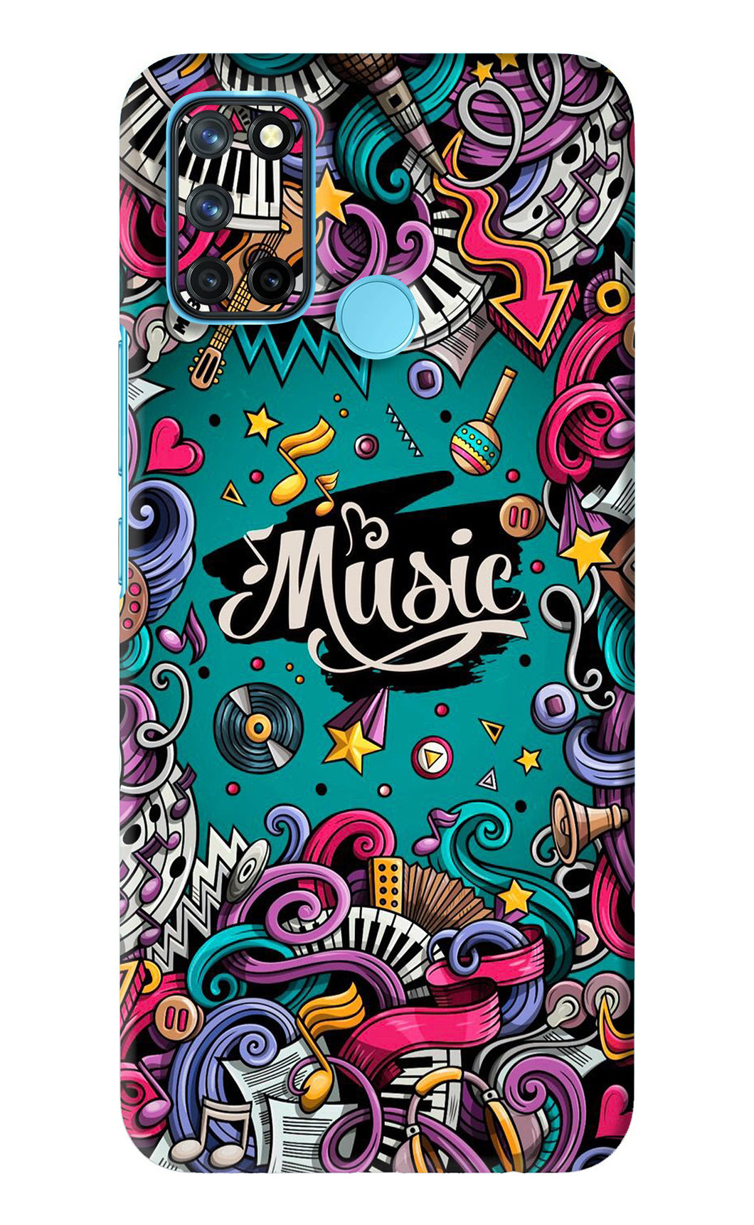 Music Graffiti Realme 7i Back Skin Wrap