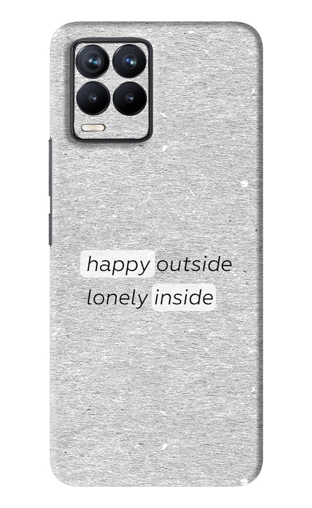 Happy Outside Lonely Inside Realme 8 Back Skin Wrap