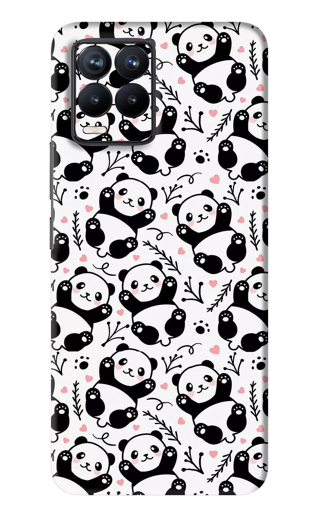 Cute Panda Realme 8 Back Skin Wrap