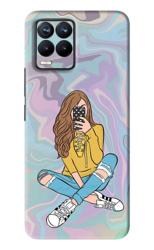 Selfie Girl Realme 8 Back Skin Wrap