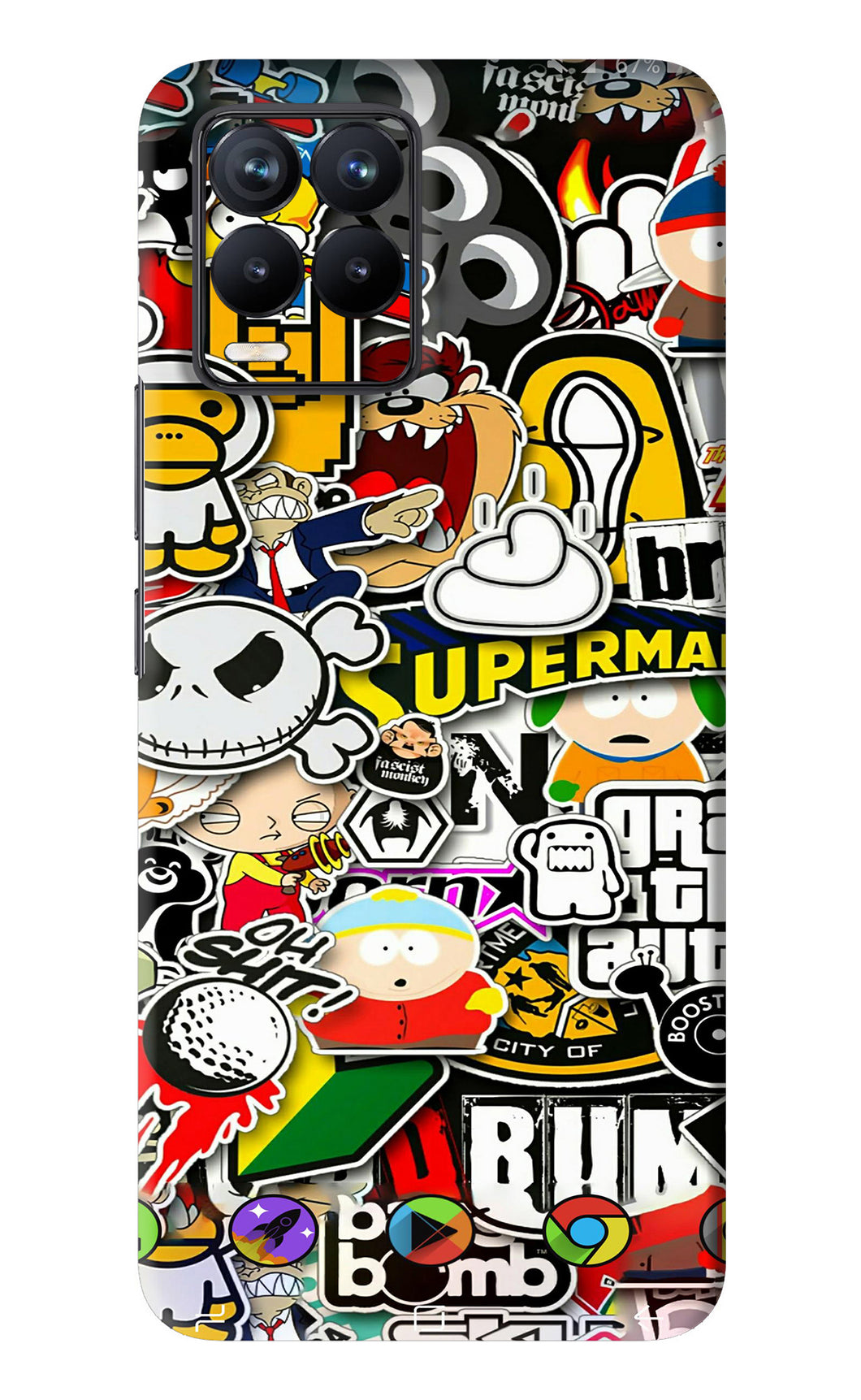 Sticker Bomb Realme 8 Back Skin Wrap