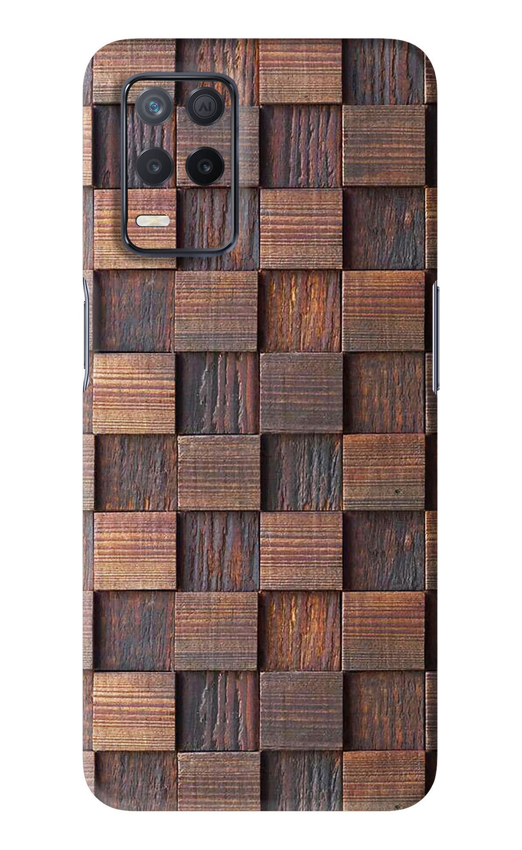 Wooden Cube Design Realme 8s Back Skin Wrap