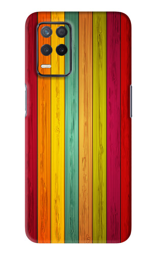 Multicolor Wooden Realme 8s Back Skin Wrap