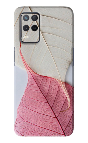 White Pink Leaf Realme 8s Back Skin Wrap