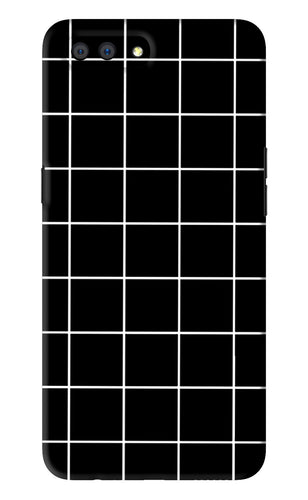 White Grid Realme C1 Back Skin Wrap