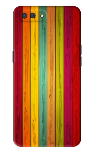Multicolor Wooden Realme C1 Back Skin Wrap