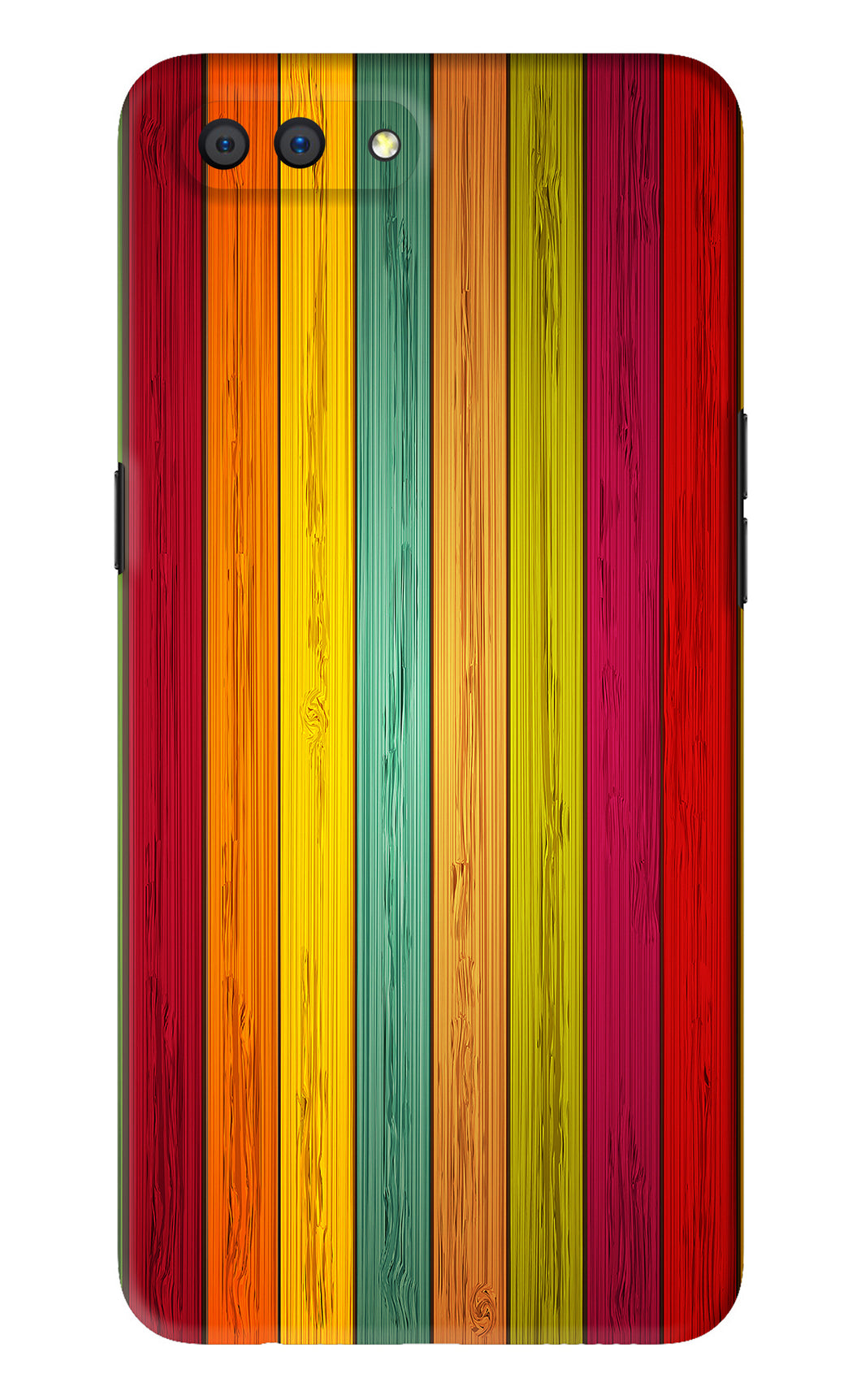 Multicolor Wooden Realme C1 Back Skin Wrap