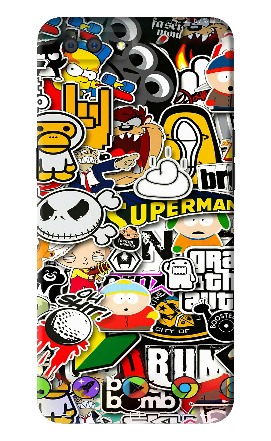 Sticker Bomb Realme C1 Back Skin Wrap