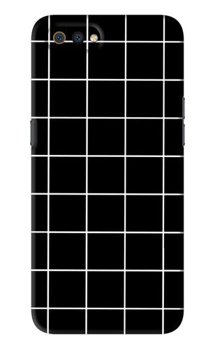 White Grid Realme C2 Back Skin Wrap