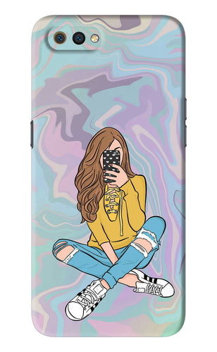 Selfie Girl Realme C2 Back Skin Wrap