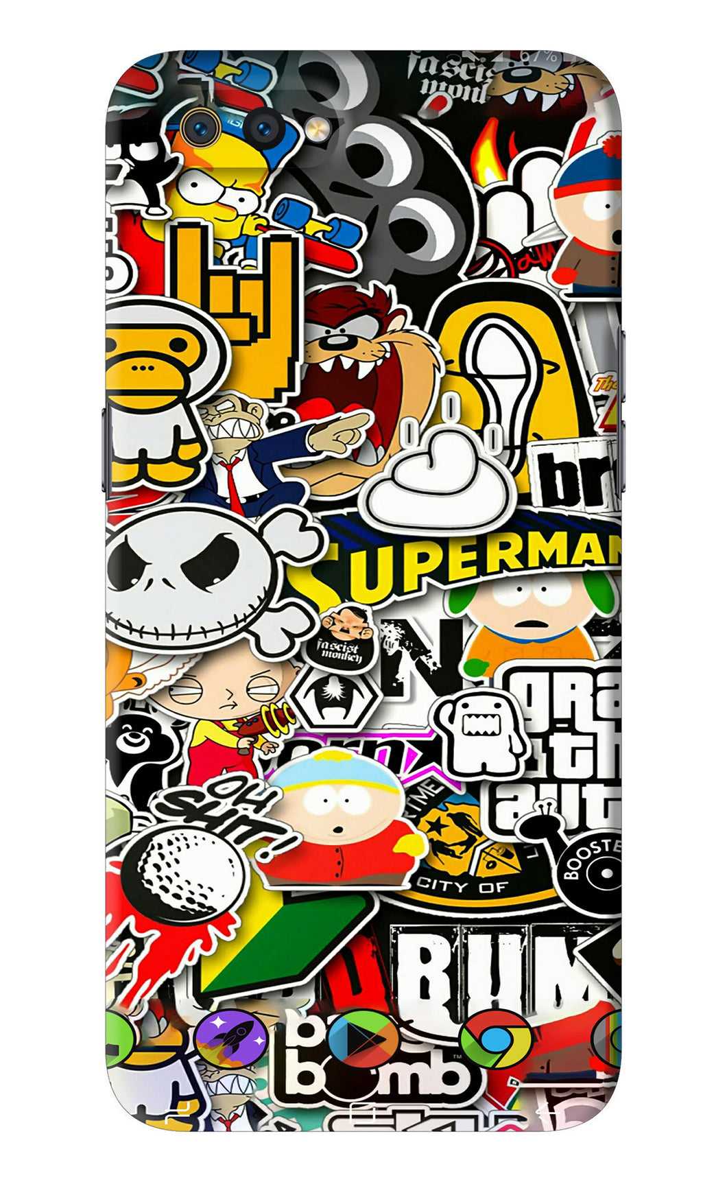Sticker Bomb Realme C2 Back Skin Wrap