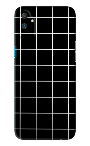 White Grid Realme C3 Back Skin Wrap
