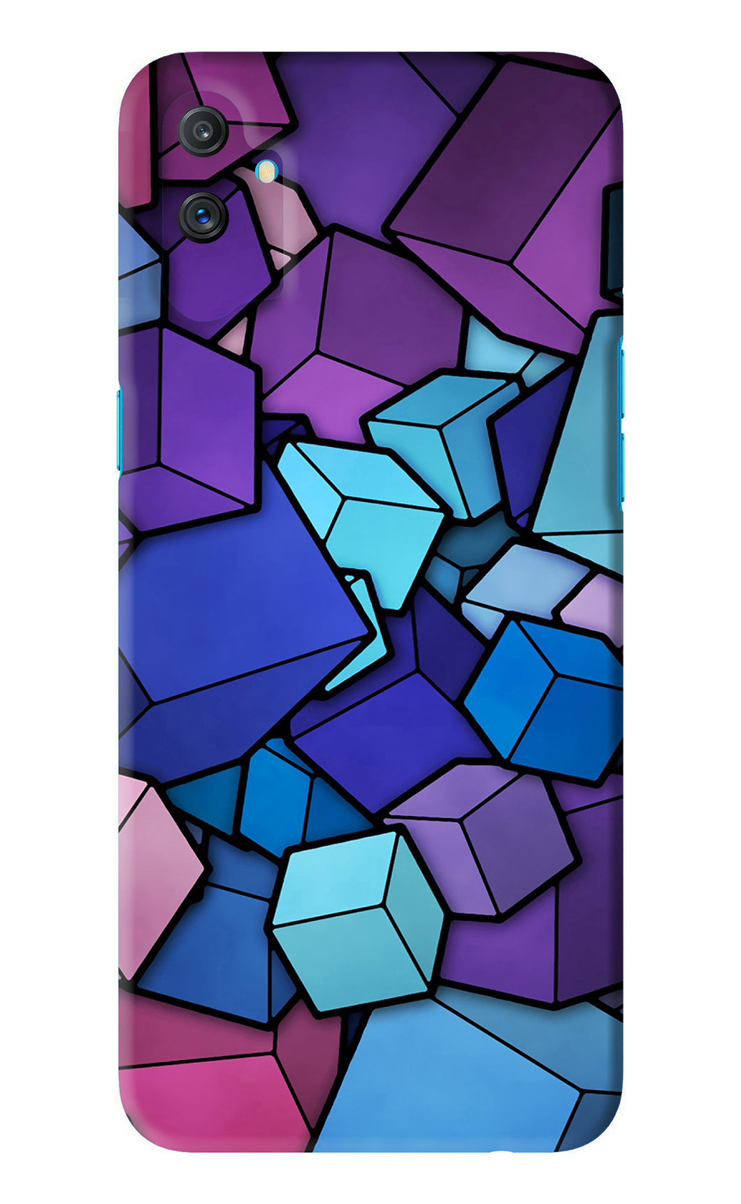 Cubic Abstract Realme C3 Back Skin Wrap