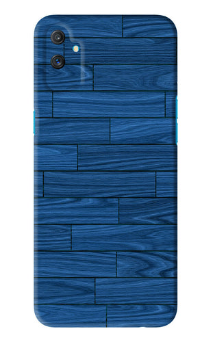 Blue Wooden Texture Realme C3 Back Skin Wrap