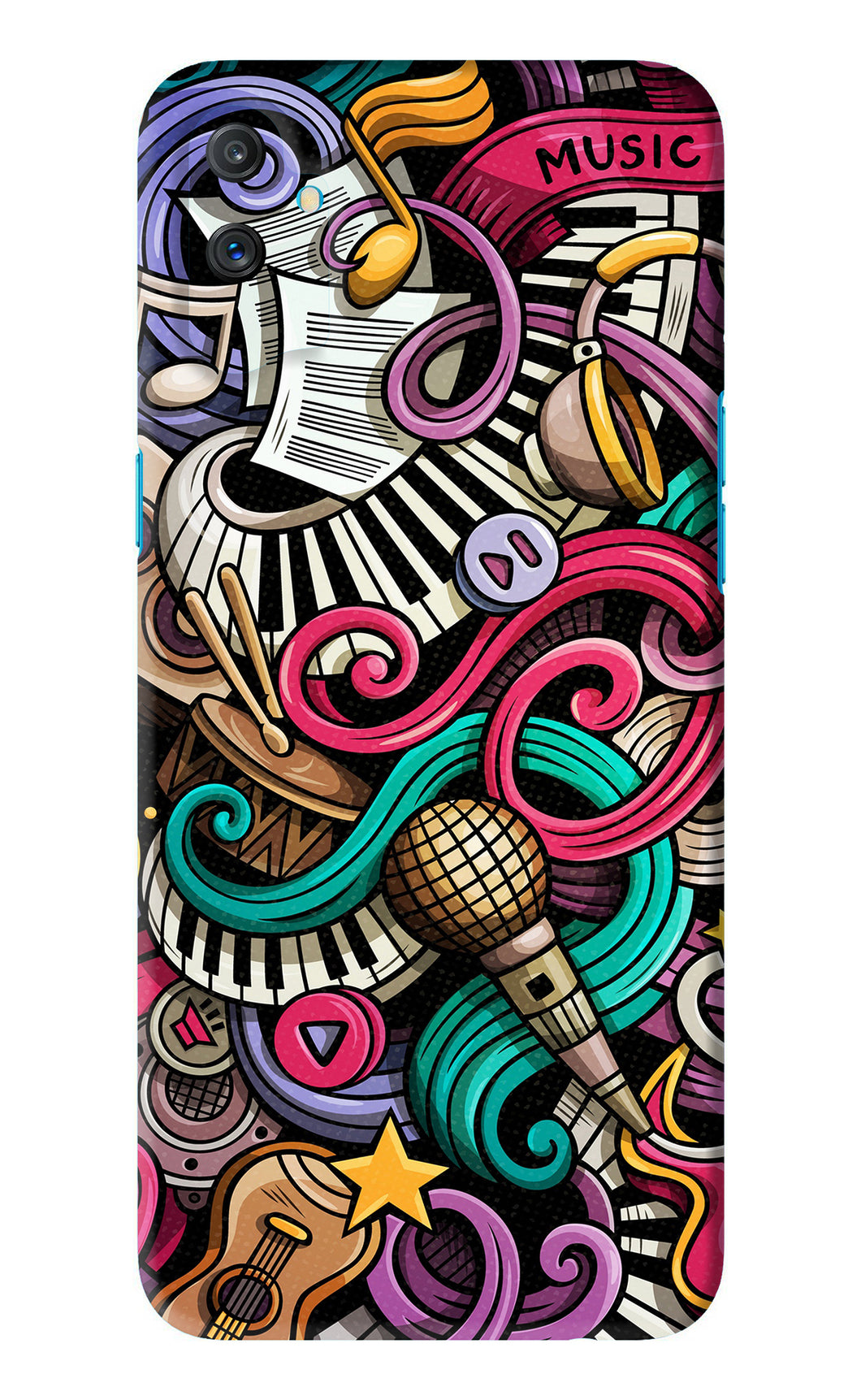 Music Abstract Realme C3 Back Skin Wrap